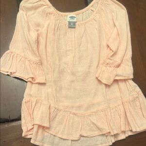 Old Navy Peach Ruffle Neck Toddler Top